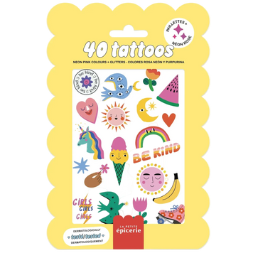 Tatouages enfants - Summer Paillettes & Néon Rose