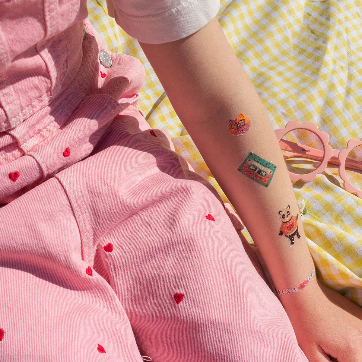 Tatouages enfants - Summer Paillettes & Néon Rose