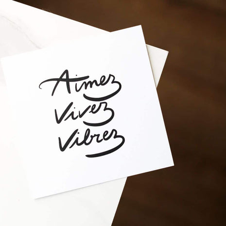 Carte "Aimez Vivez Vibrez"