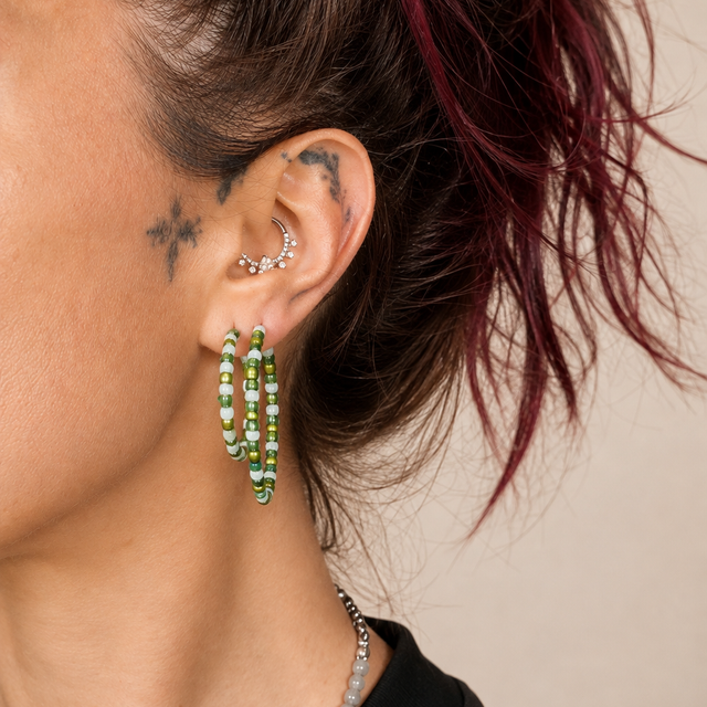 boucles d'oreilles en perles de rocailles