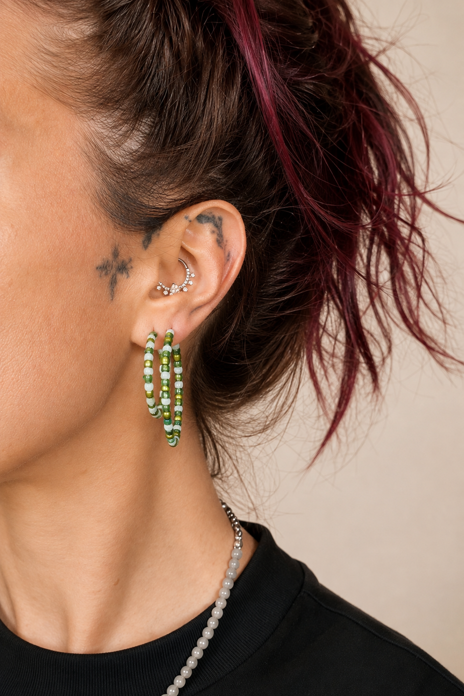 boucles d'oreilles en perles de rocailles