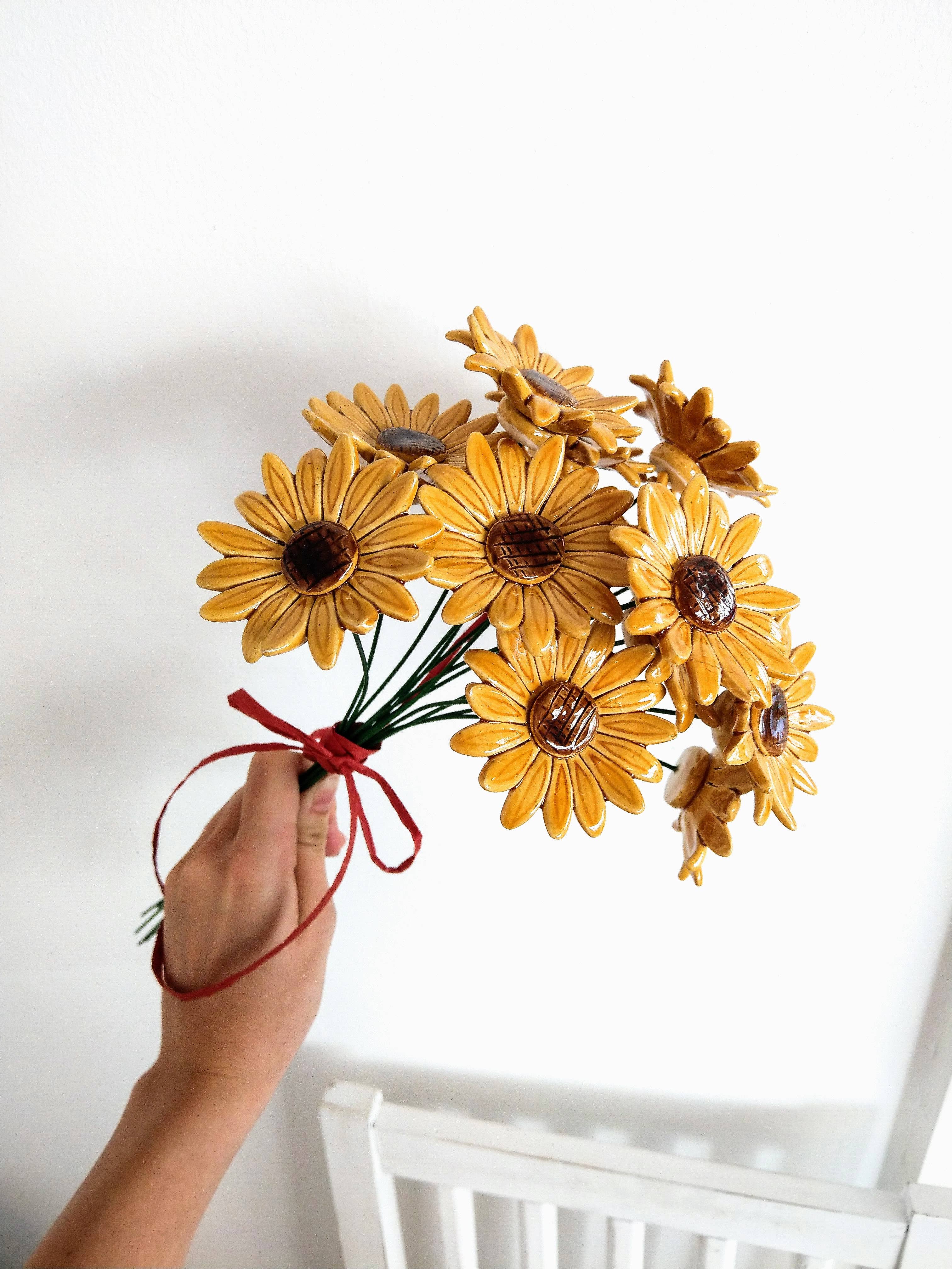 Fleur en céramique - Tournesol