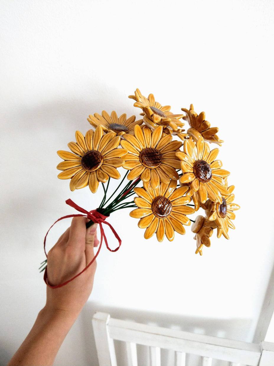 Fleur en céramique - Tournesol