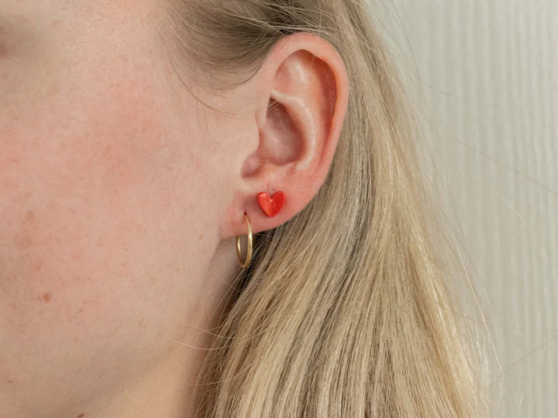 Puces d'oreilles en céramique - Pâquerette, Coeur ou Pastèque