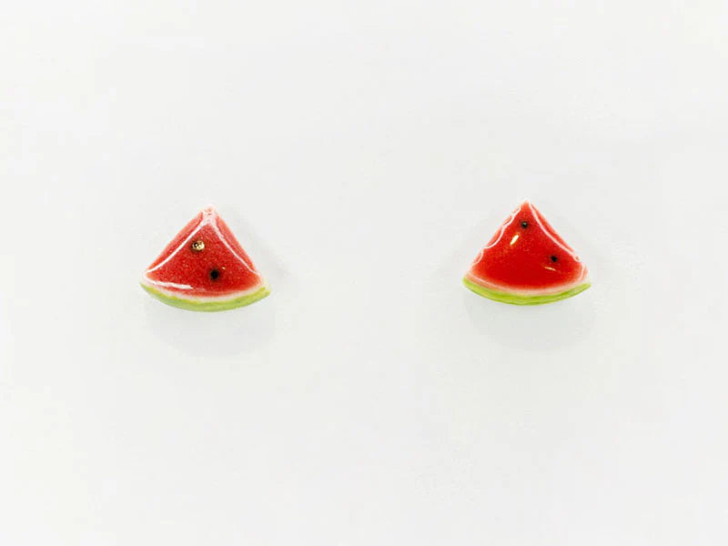 Puces d'oreilles en céramique - Pâquerette, Coeur ou Pastèque