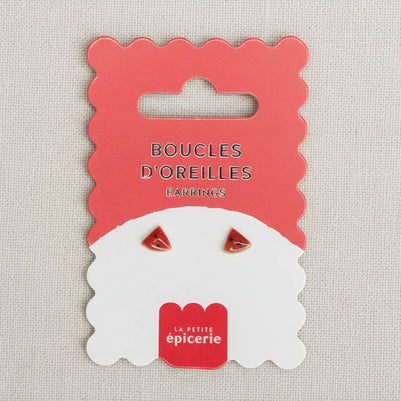 Puces d'oreilles en céramique - Pâquerette, Coeur ou Pastèque
