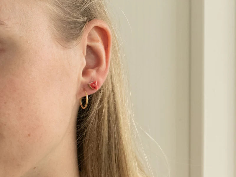 Puces d'oreilles en céramique - Pâquerette, Coeur ou Pastèque