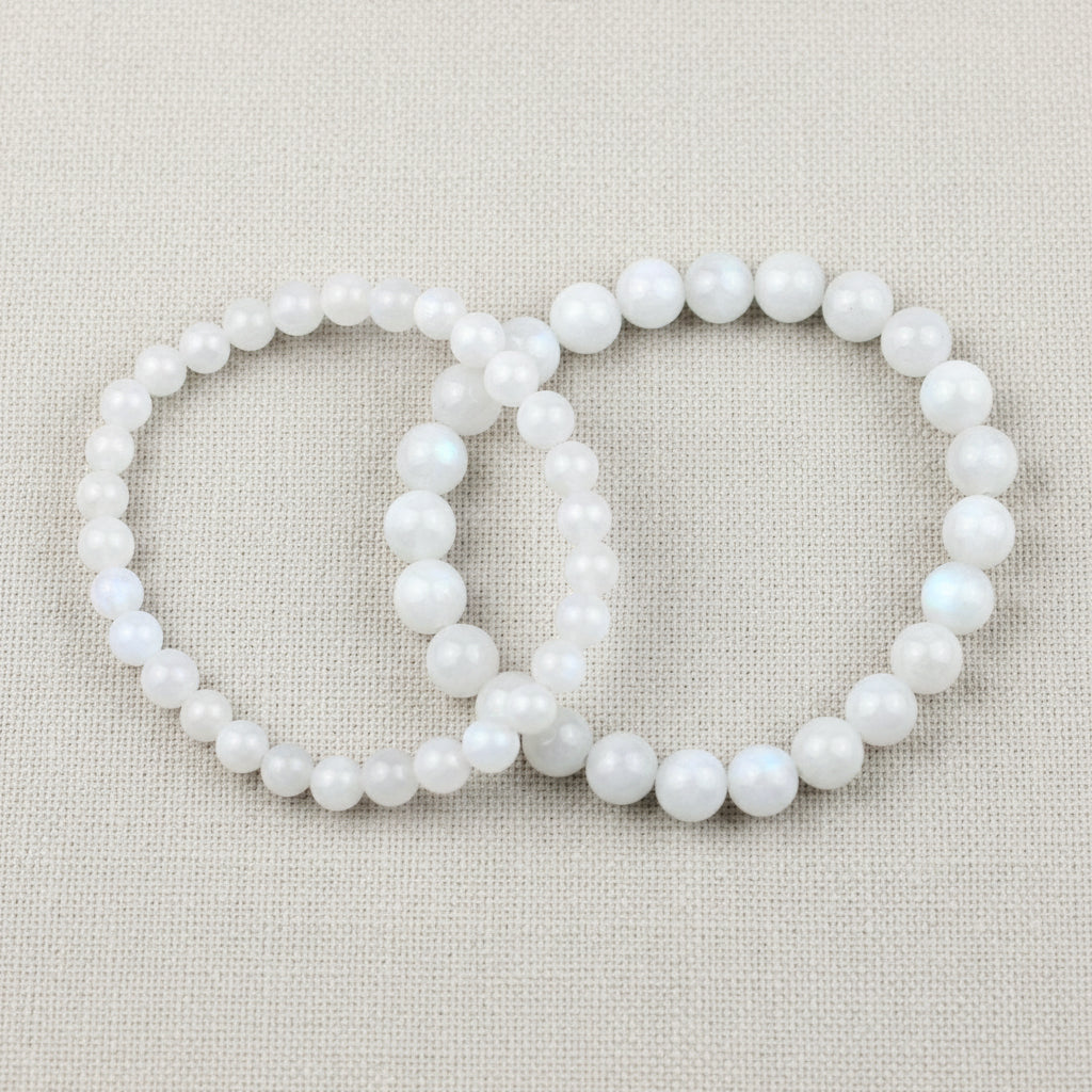 Bracelet pierres naturelles - Pierre de Lune blanche - 6mm