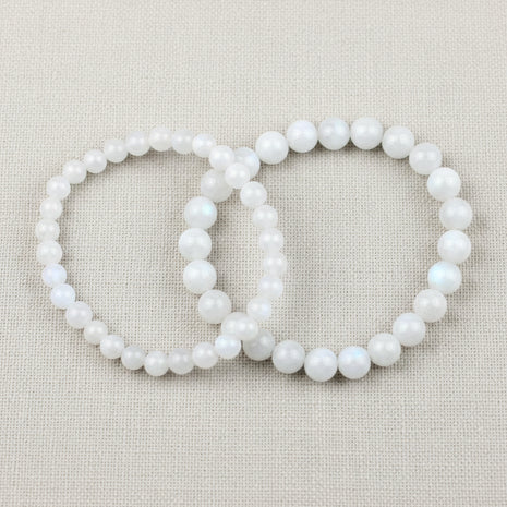 Bracelet pierres naturelles - Pierre de Lune blanche - 6mm