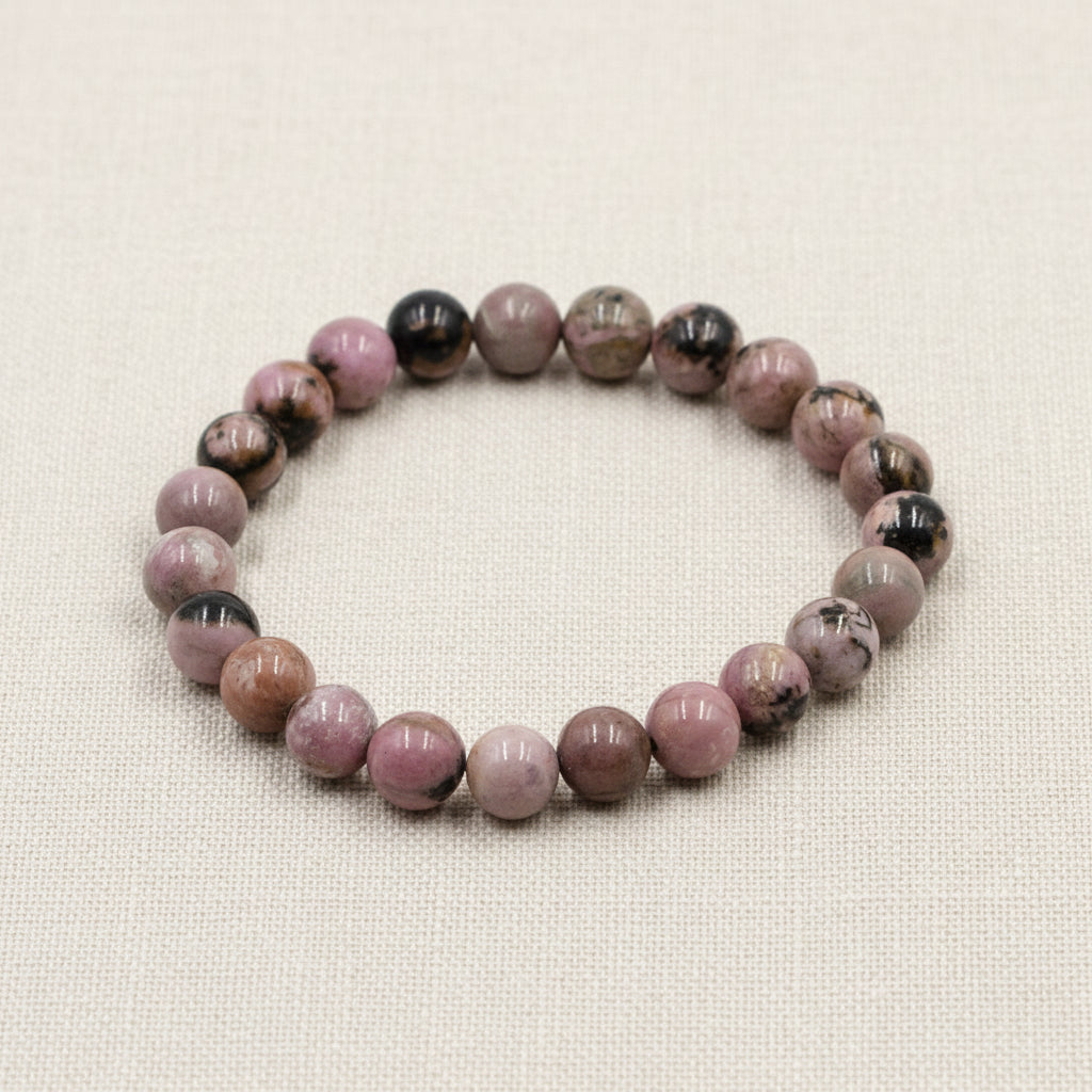 Bracelet pierres naturelles - Rhodonite - 6mm