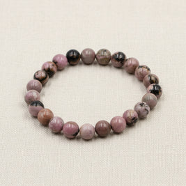 Bracelet pierres naturelles - Rhodonite - 6mm