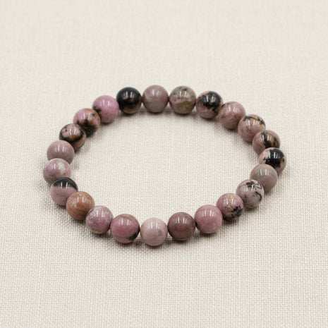 Bracelet pierres naturelles - Rhodonite - 6mm