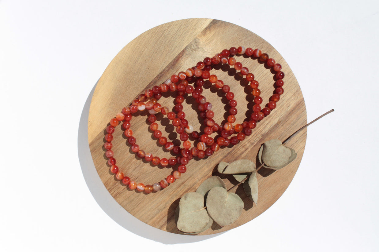 Bracelet pierres naturelles - Cornaline - 6mm