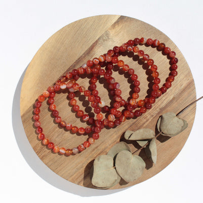 Bracelet pierres naturelles - Cornaline - 6mm