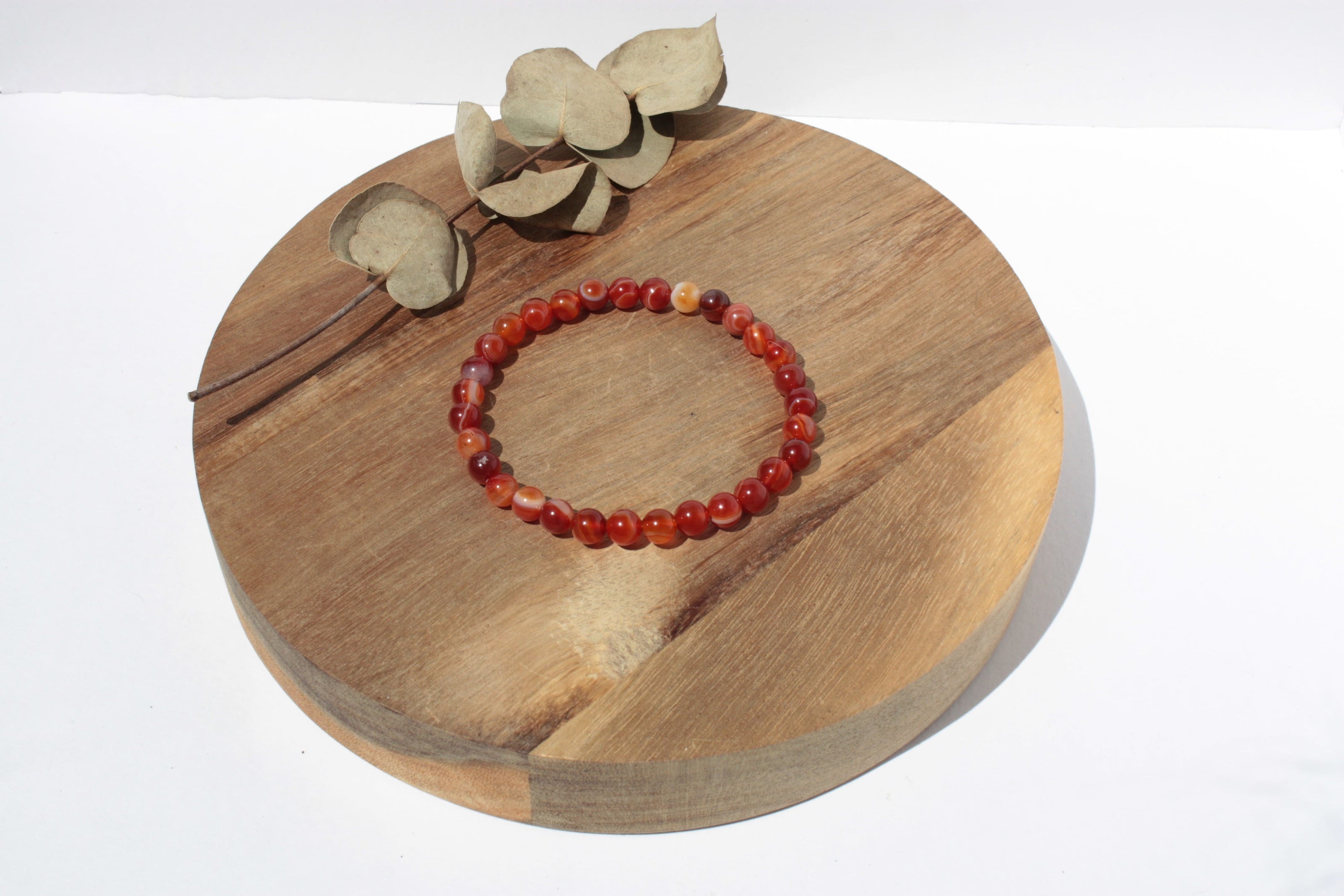 Bracelet pierres naturelles - Cornaline - 6mm