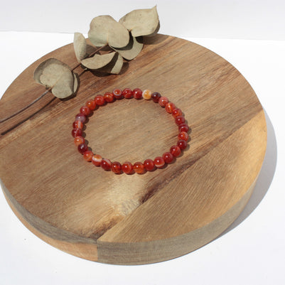 Bracelet pierres naturelles - Cornaline - 6mm