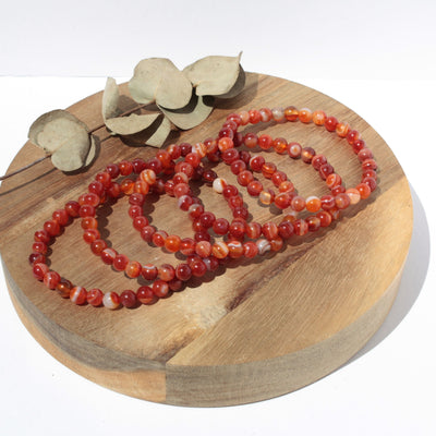 Bracelet pierres naturelles - Cornaline - 6mm