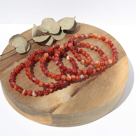 Bracelet pierres naturelles - Cornaline - 6mm
