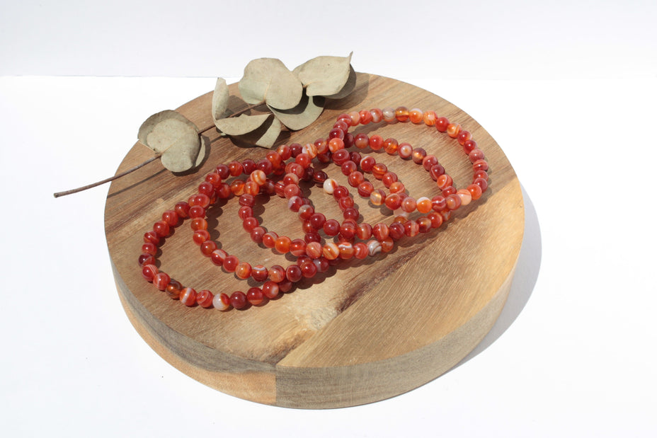 Bracelet pierres naturelles - Cornaline - 6mm