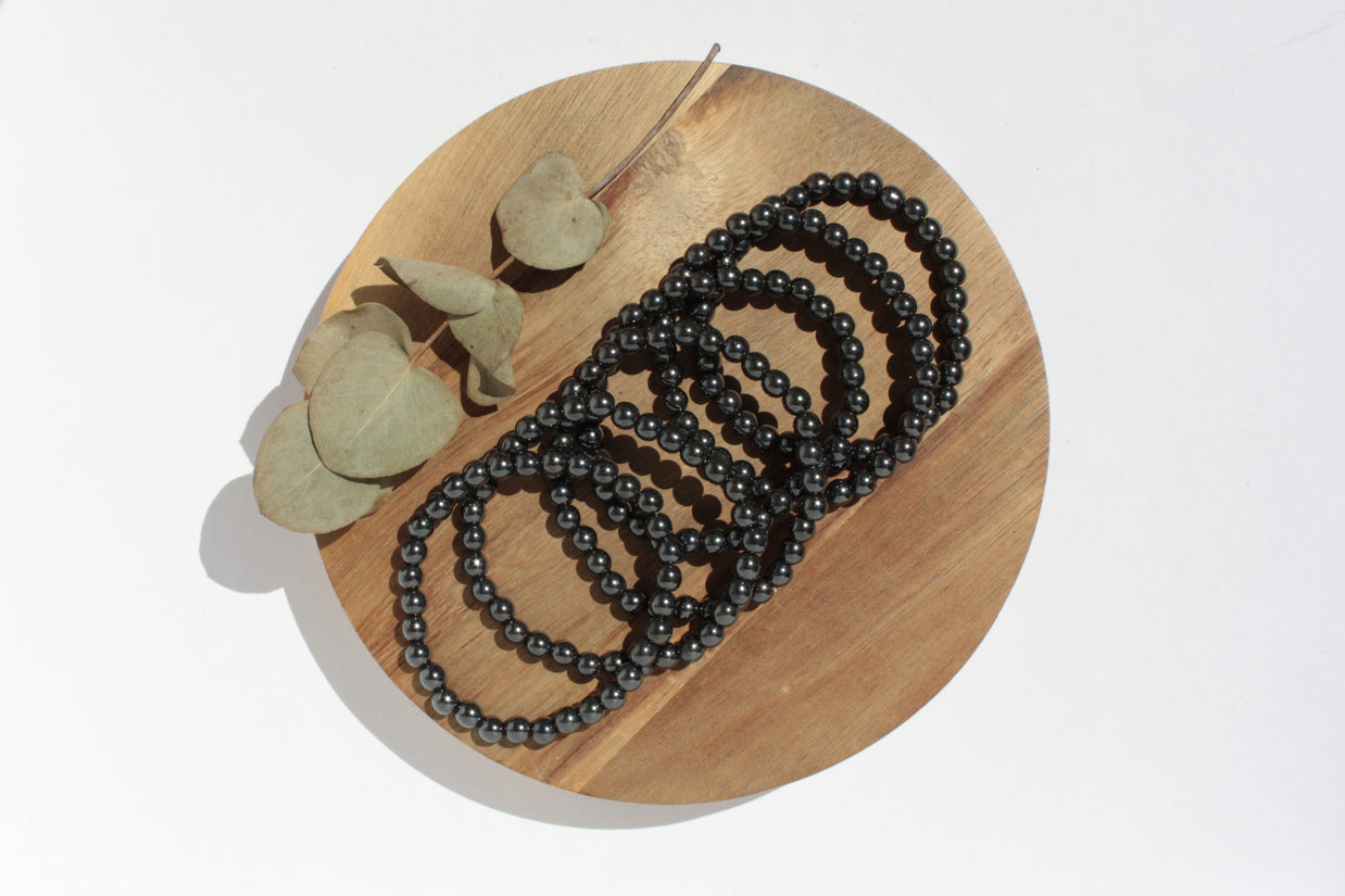 Bracelet pierres naturelles - Hématite - 6mm