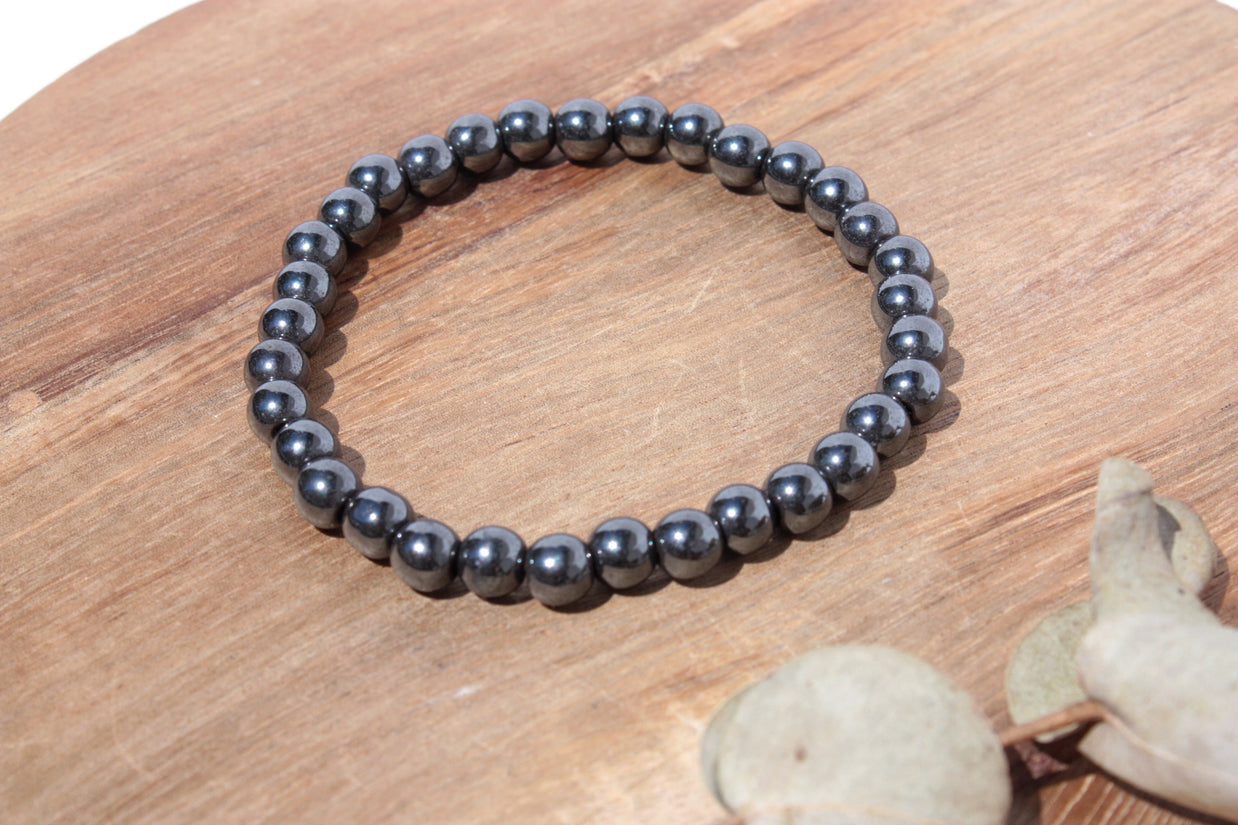 Bracelet pierres naturelles - Hématite - 6mm