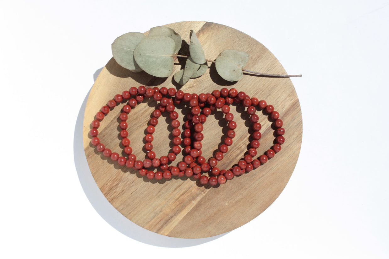 Bracelet pierres naturelles - Jaspe Rouge - 6mm