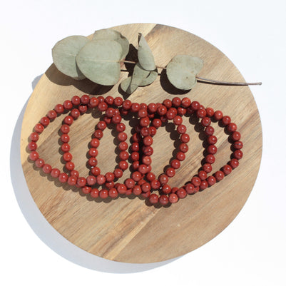 Bracelet pierres naturelles - Jaspe Rouge - 6mm