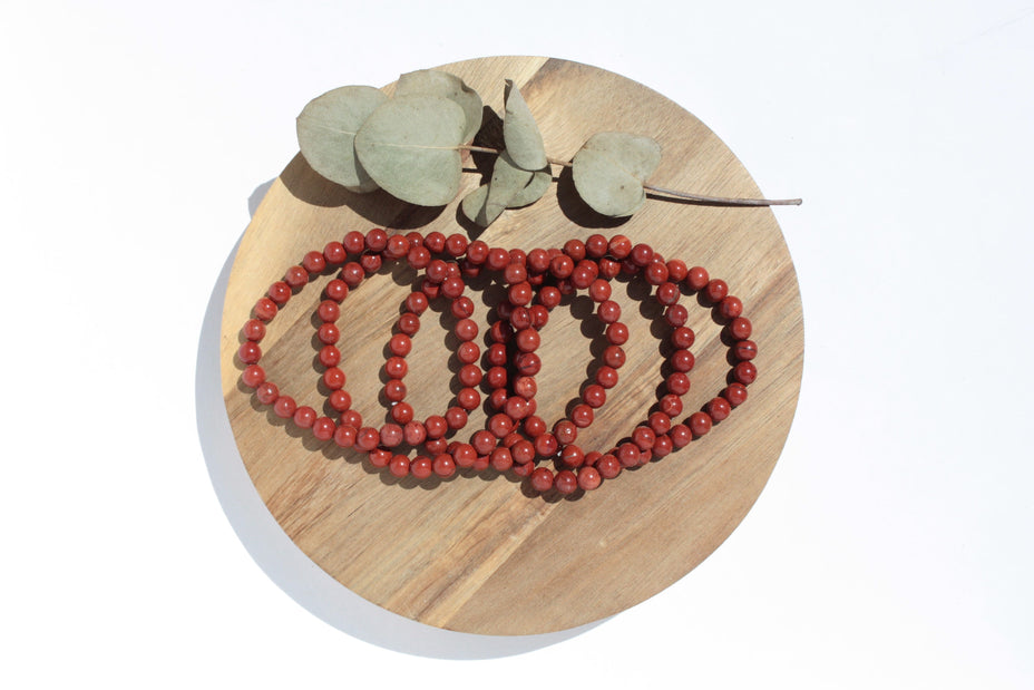 Bracelet pierres naturelles - Jaspe Rouge - 6mm