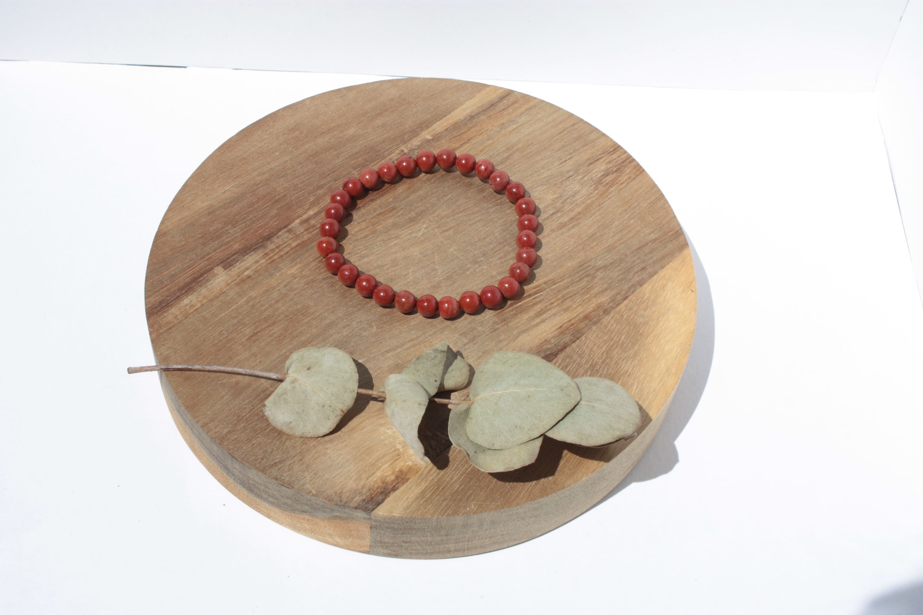 Bracelet pierres naturelles - Jaspe Rouge - 6mm