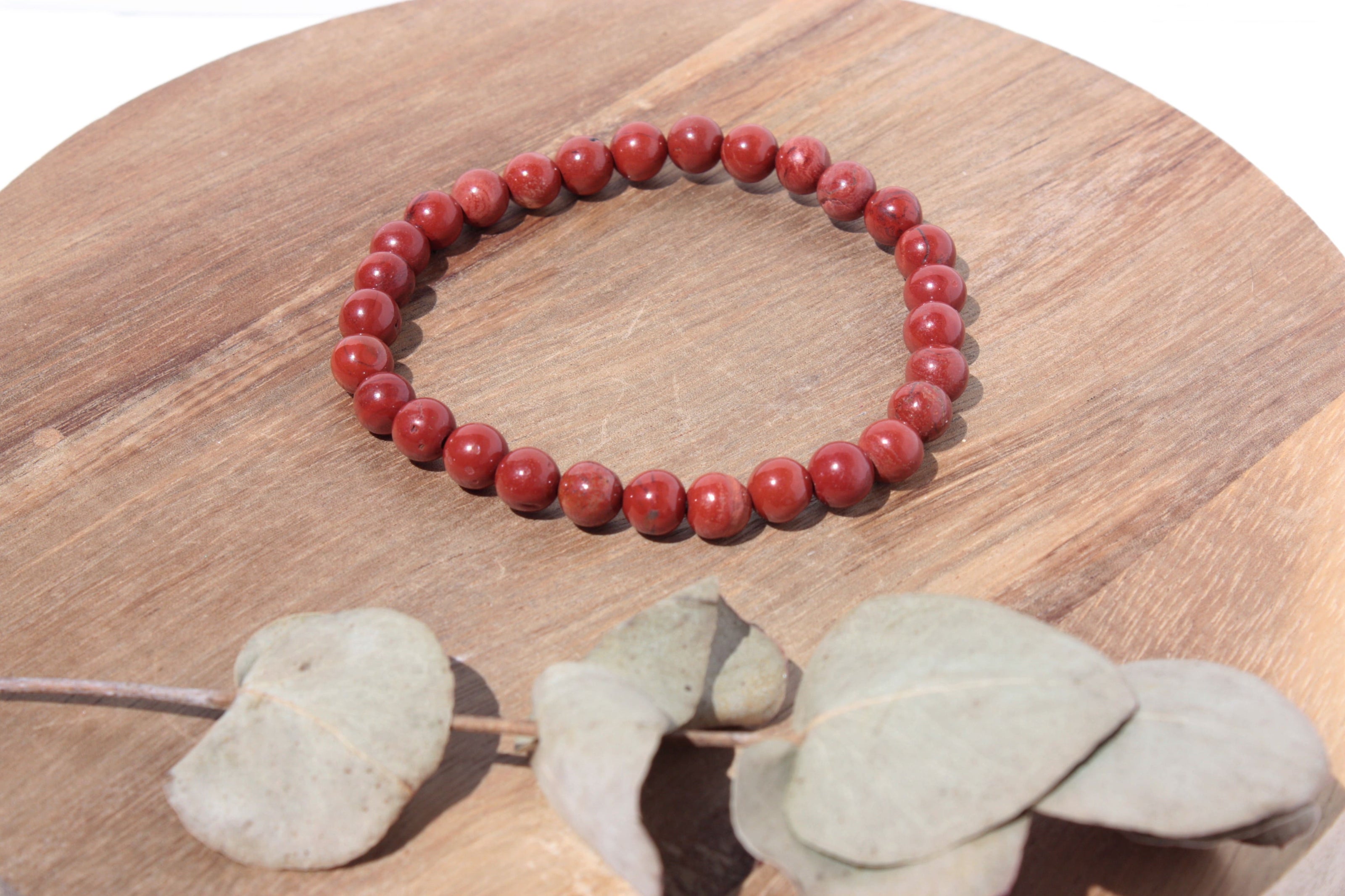 Bracelet pierres naturelles - Jaspe Rouge - 6mm