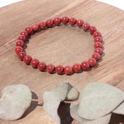 Bracelet pierres naturelles - Jaspe Rouge - 6mm