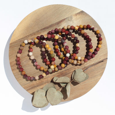 Bracelet pierres naturelles - Jaspe Mokaïte - 6mm