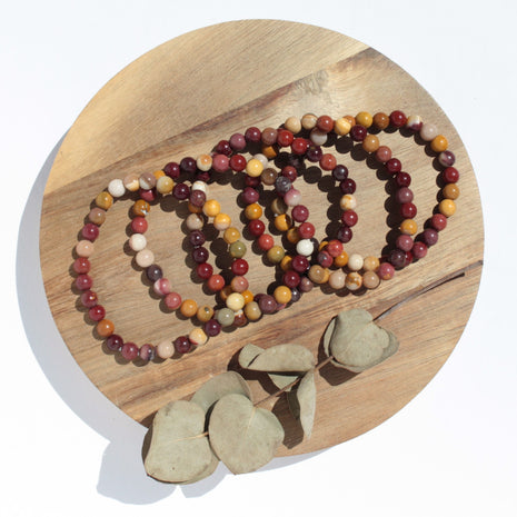 Bracelet pierres naturelles - Jaspe Mokaïte - 6mm