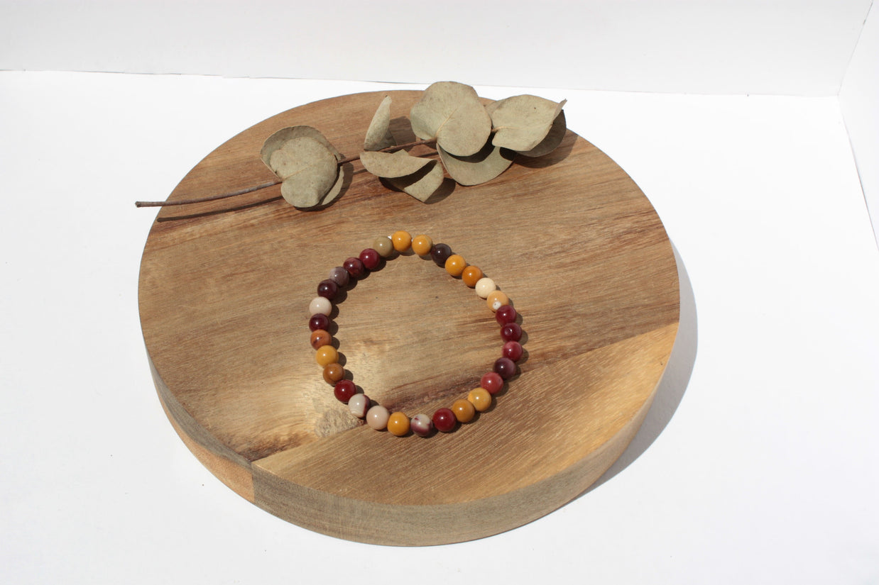 Bracelet pierres naturelles - Jaspe Mokaïte - 6mm