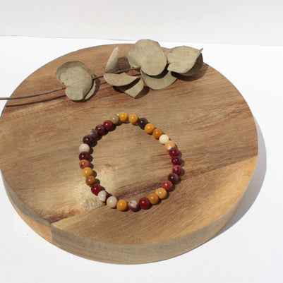 Bracelet pierres naturelles - Jaspe Mokaïte - 6mm