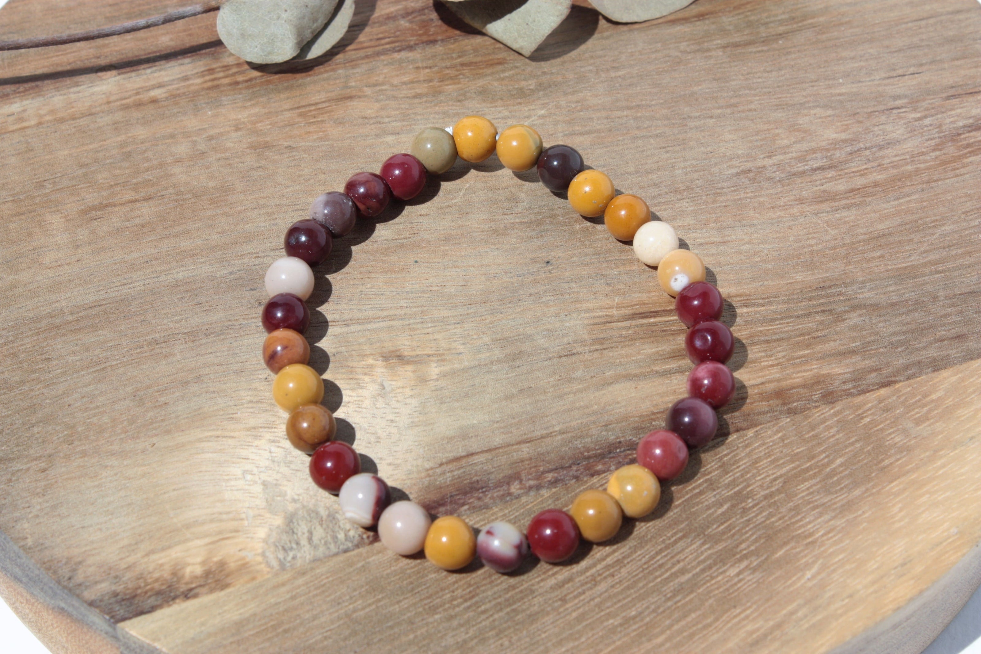 Bracelet pierres naturelles - Jaspe Mokaïte - 6mm