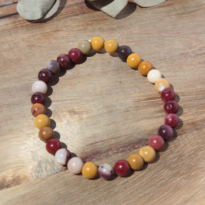 Bracelet pierres naturelles - Jaspe Mokaïte - 6mm