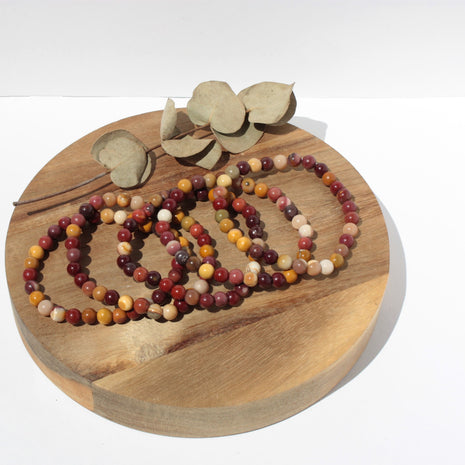 Bracelet pierres naturelles - Jaspe Mokaïte - 6mm