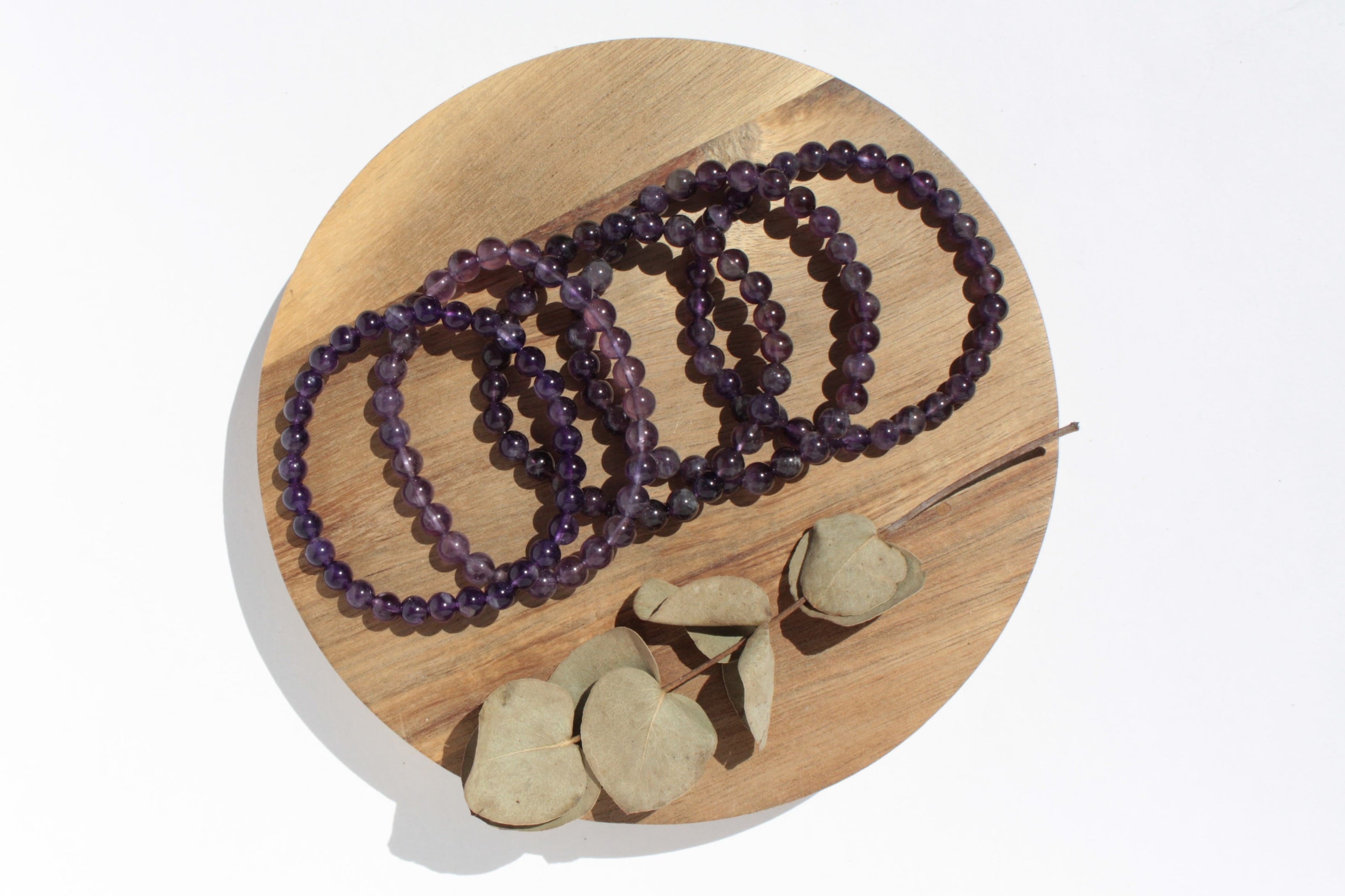 Bracelet pierres naturelles - Améthyste - 6mm