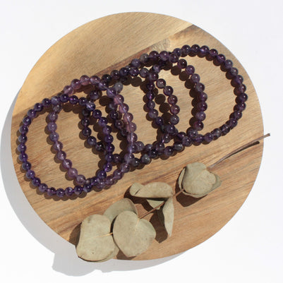 Bracelet pierres naturelles - Améthyste - 6mm
