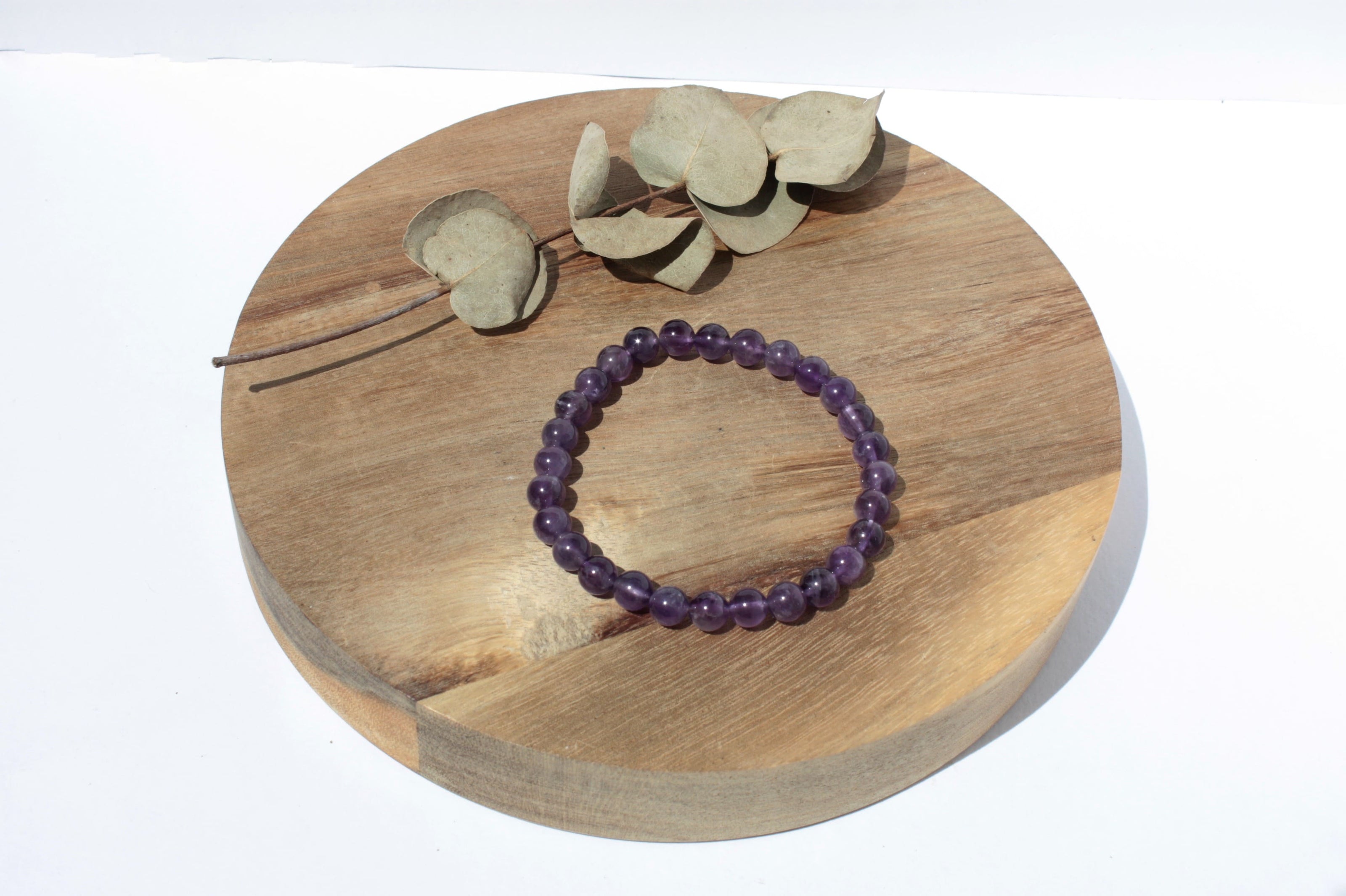 Bracelet pierres naturelles - Améthyste - 6mm