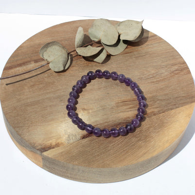 Bracelet pierres naturelles - Améthyste - 6mm