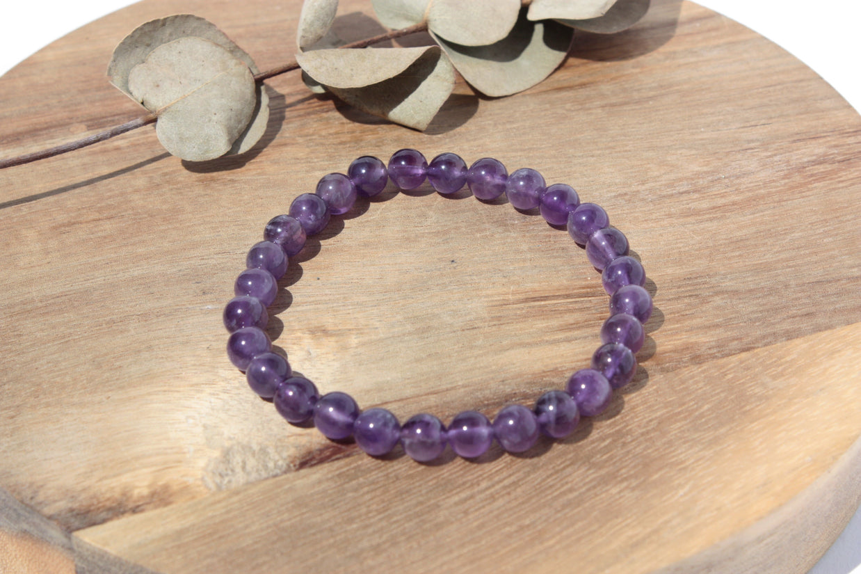 Bracelet pierres naturelles - Améthyste - 6mm