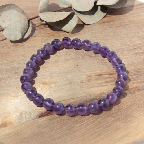 Bracelet pierres naturelles - Améthyste - 6mm