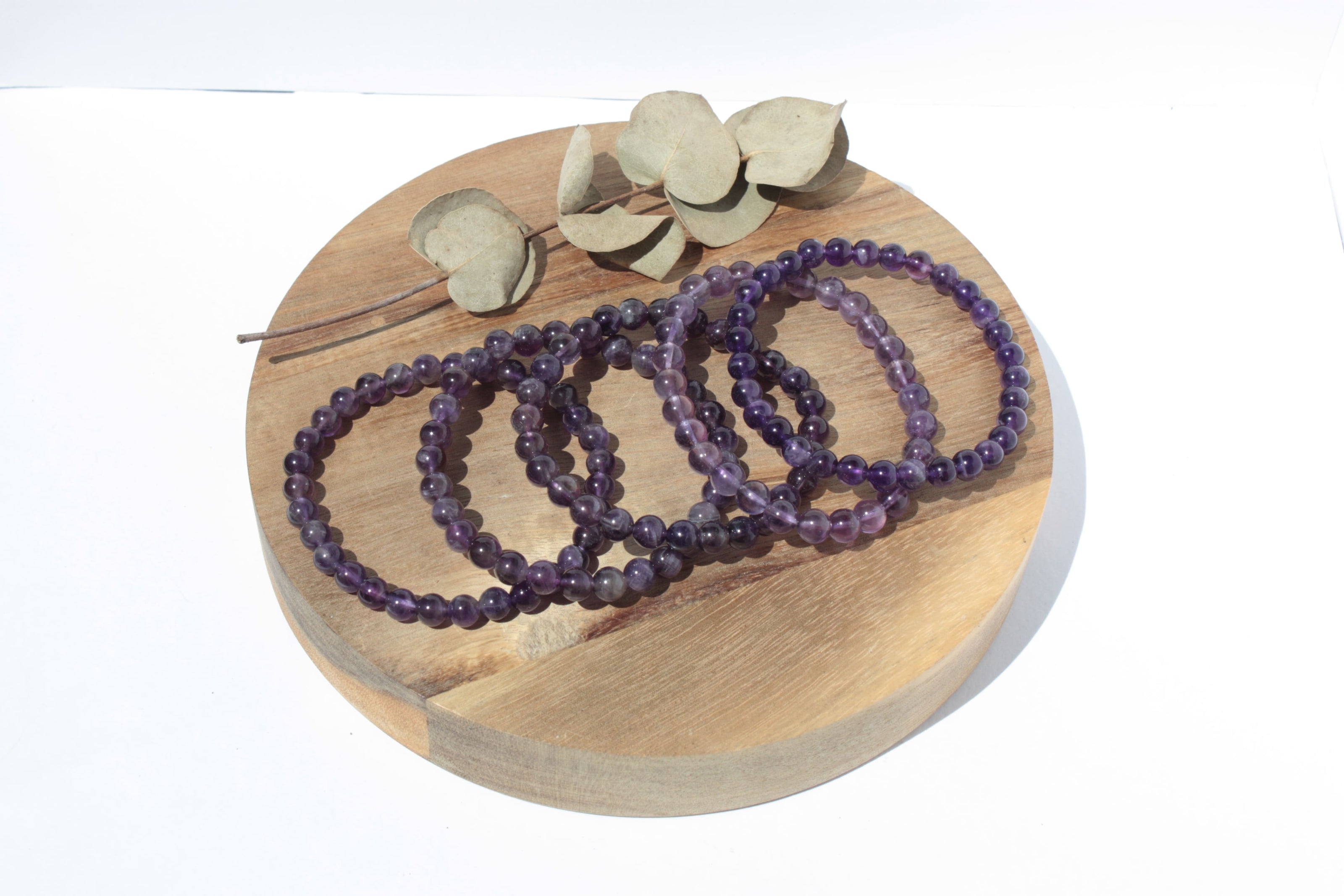 Bracelet pierres naturelles - Améthyste - 6mm