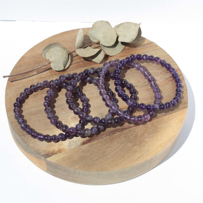 Bracelet pierres naturelles - Améthyste - 6mm
