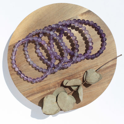 Bracelet pierres naturelles - Améthyste - 6mm