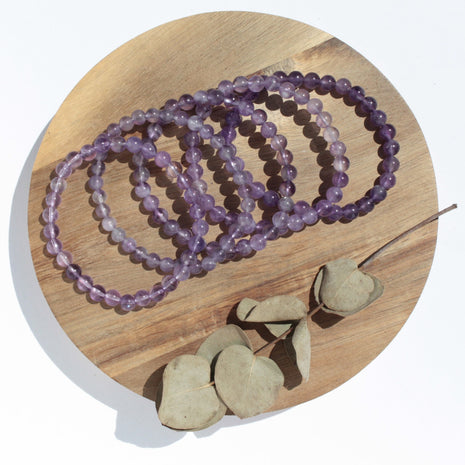 Bracelet pierres naturelles - Améthyste - 6mm
