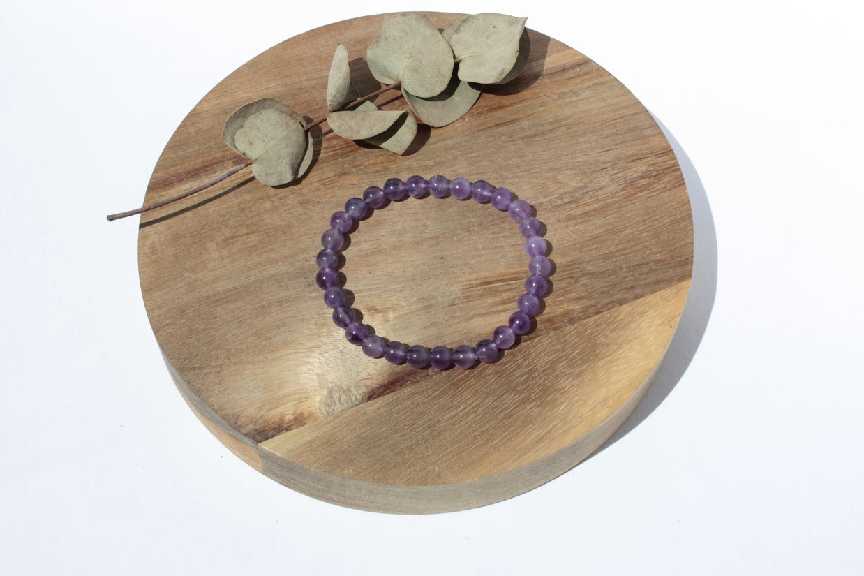 Bracelet pierres naturelles - Améthyste - 6mm