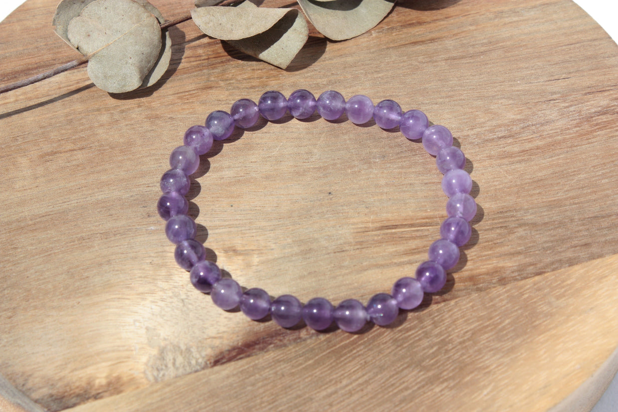 Bracelet pierres naturelles - Améthyste - 6mm